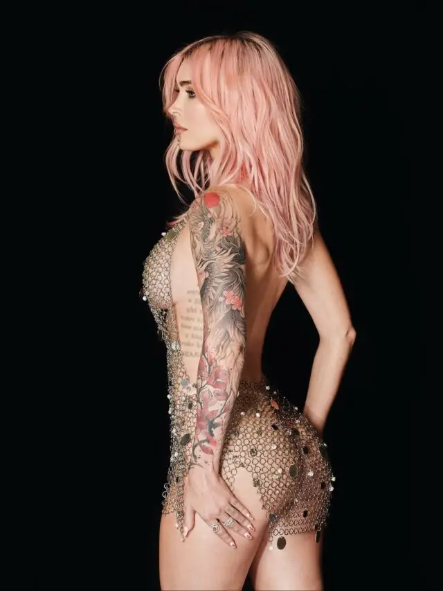 Megan Fox Metal Naked Dress at the 2024 Grammys
